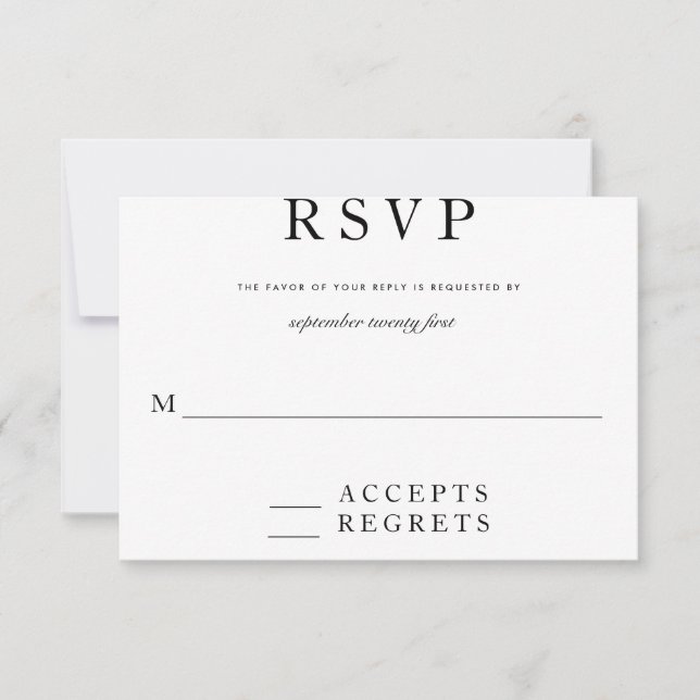 RSVP Preto e Branco Moderno (Frente)
