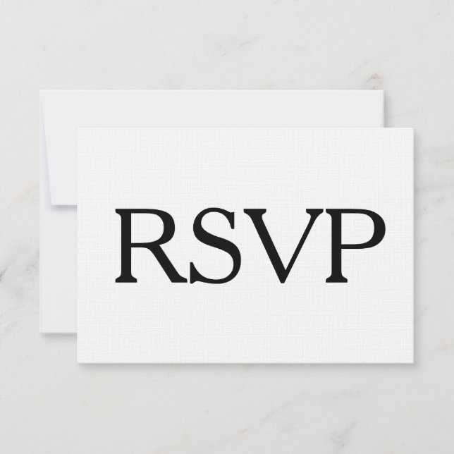 RSVP preto e branco simples e escolha de árvore (Frente)