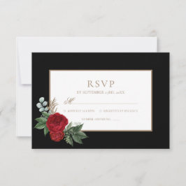 RSVP Preto e Dourado do Script Elegante
