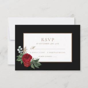RSVP Preto e Dourado do Script Elegante