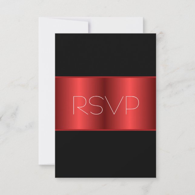 RSVP preto metálico vermelho (Frente)