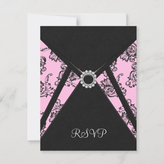 RSVP Preto-preto Rosa-Rosa-Rosa-Elegante (Frente)
