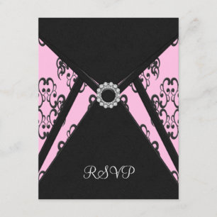 RSVP Preto-preto Rosa-Rosa-Rosa-Elegante