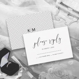 RSVP Preto RSVP de Casamento Simplesmente Minimali
