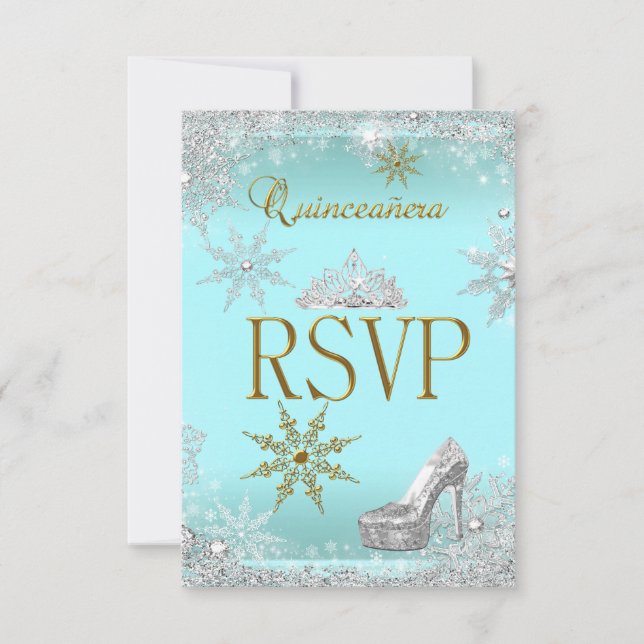 RSVP Quinceanera 15 Elite Dourada do Teal Silver (Frente)
