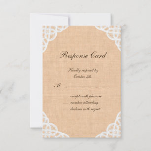 RSVP Race & Burlap Rustic