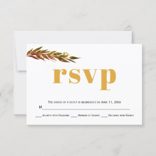 RSVP Ramificação Eucalyptus, cores de queda, cartão