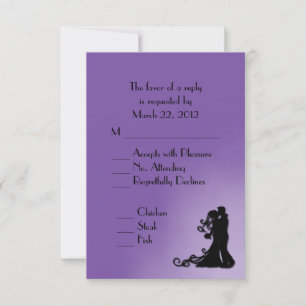 RSVP Real RPúrpura da Noiva e do Groom com Menu
