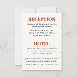 RSVP Recepção de casamento e cartão de hotel Terrazzo S
