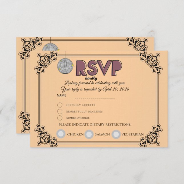 RSVP Reply Card | Confirm Attendance & Guest Count (Frente/Verso)