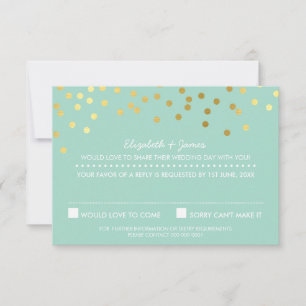 RSVP RESPLY foil de ouro fofinho confetti pastel m