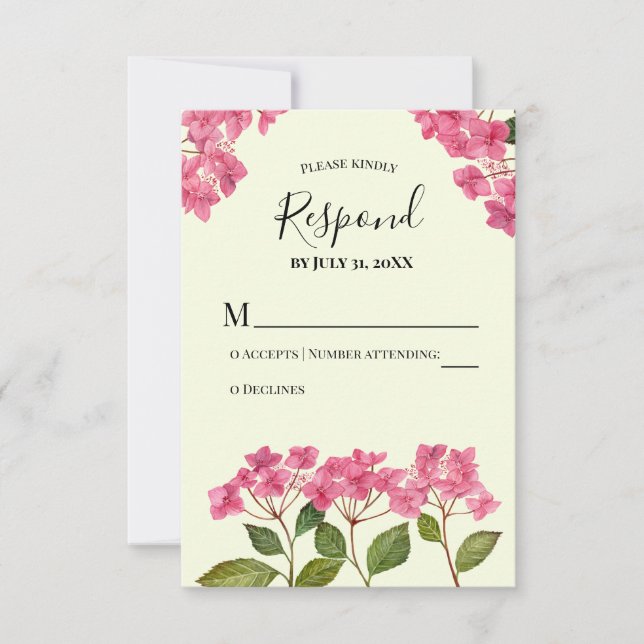 RSVP Responda Acuarela Rosa Hydrangea Lacecaps (Frente)