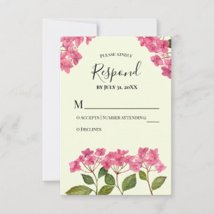 RSVP Responde Hydrangea Lacecaps, Cor de Água Rosa