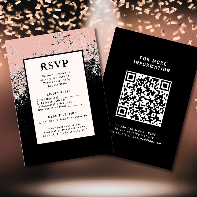 RSVP Resposta de Casamento Cartão QR Código de Ele (Criador carregado)