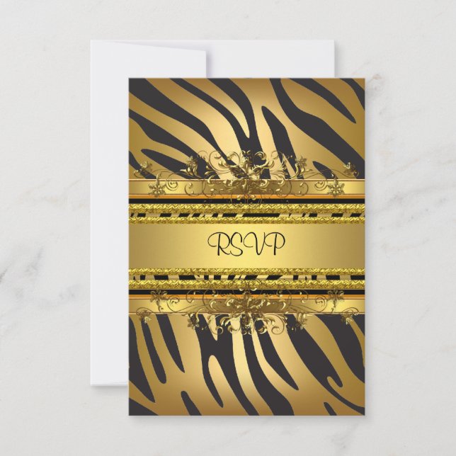 RSVP Resposta do Partido Zebra Dourado Negro (Frente)