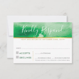 RSVP RESPOSTA na moda kelly green watercolor