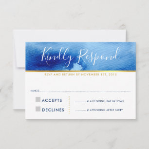 RSVP RESPOSTA PLACA de resposta inteligente azul