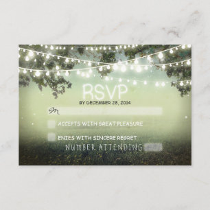 rsvp romântico do casamento das lanternas da noit