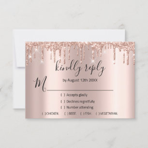 RSVP Rosa Casamento Brilho Chuva de Bênção VIP Got