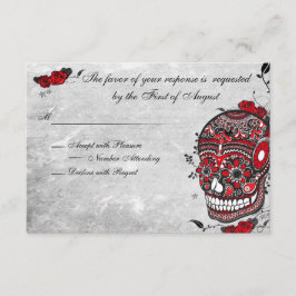 RSVP Rosa de Tatuagem e Fluxos Cartão de Recepção do Cr