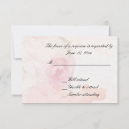 RSVP Rosa em Aquarela | Cartão de Confirmação de Casame