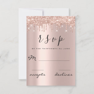 RSVP Rosa Negra Dourada com Pingos de Brilho Lux
