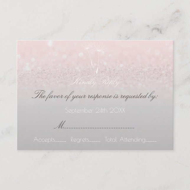 RSVP Rosa Rosa Rosa Rosa Brilhante Cinza Ombre Dan (Frente)