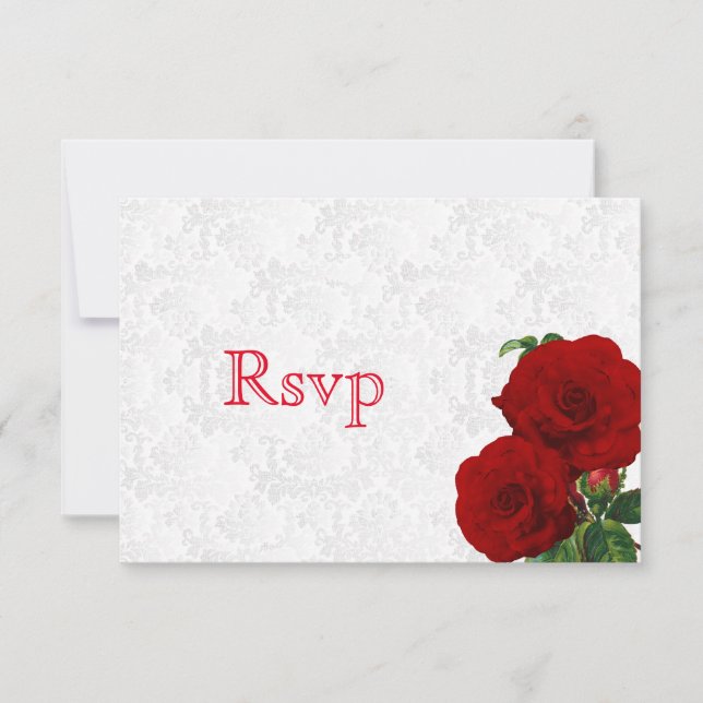 RSVP Rosa Vermelha Floral Casamento (Frente)