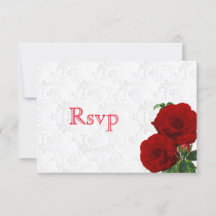 RSVP Rosa Vermelha Floral Casamento