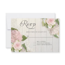 RSVP Rosas Rosa Hydrangea Lace Wooden Floral