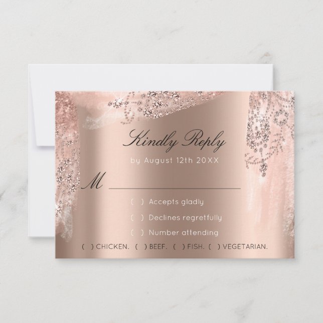 RSVP Rose Weddin Brilho Festa de Noiva Preta (Frente)