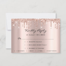 RSVP Rose Weddin Brilho Jantar de Noivado Azul-Mar