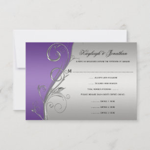 RSVP Roxo Prata Floral Vintage Redemoinhos