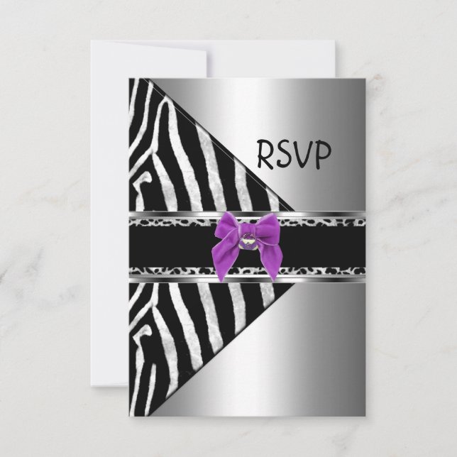 RSVP Roxo Prata Preto Zebra Leopardo (Frente)