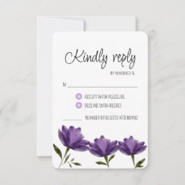 RSVP roxo simples e elegante de cor rústica rústic