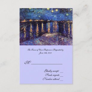 RSVP RSVP, cartão de aceitação de casamento, Starry Nig