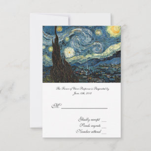 RSVP RSVP, cartão de aceitação de casamento, Starry Nig