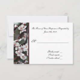 RSVP RSVP, cartão de resposta, flores de ameixa
