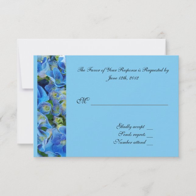 RSVP RSVP, cartão de resposta, hydrangea azul (Frente)
