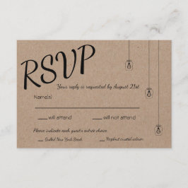 RSVP Russo com Luzes de Corda no Papel Kraft