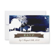 RSVP Rustic Campground Wedding com Veado e Árvores