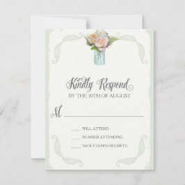 RSVP Rustic Mason Jar Rosa Script Typografia