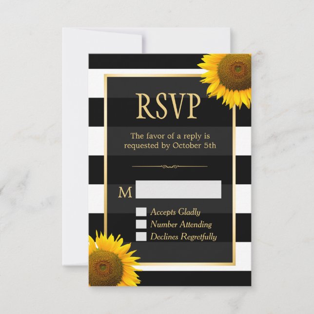 RSVP Rustic Sunflower Black White Strike (Frente)