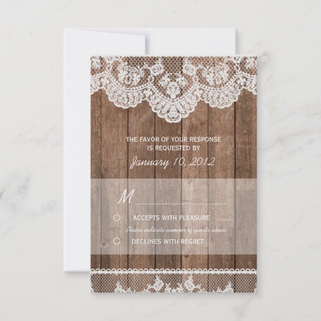 RSVP Rustic White Lace and Wood (Frente)