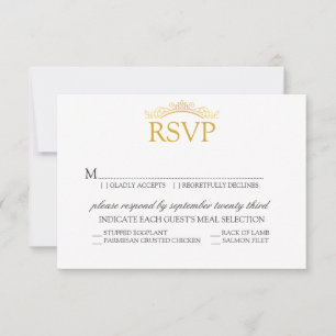 RSVP   Script Dourado Elegante de Casamento Real