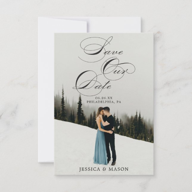 RSVP Script Save the Date Card (Salvar o cartão de data (Frente)