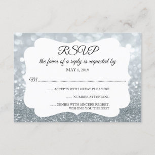 RSVP seu dia brilhando prata fab