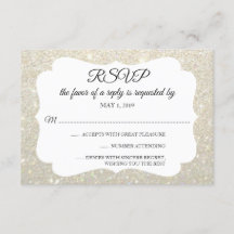 RSVP Seu Dia Glitter Branco Dourado