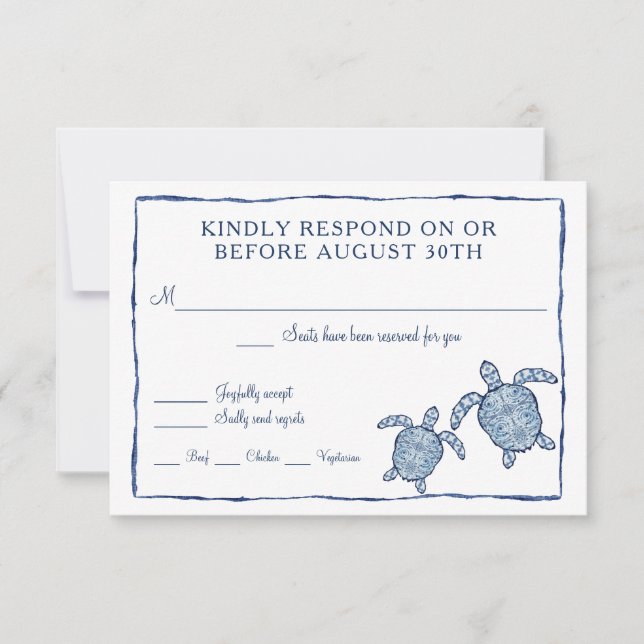 RSVP Shibori Kumo Aquarela Tartarugas Marinhas Pra (Frente)