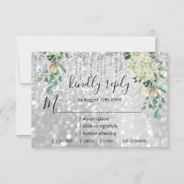 RSVP Silver Weding Glitter Bridal Mint Glitter